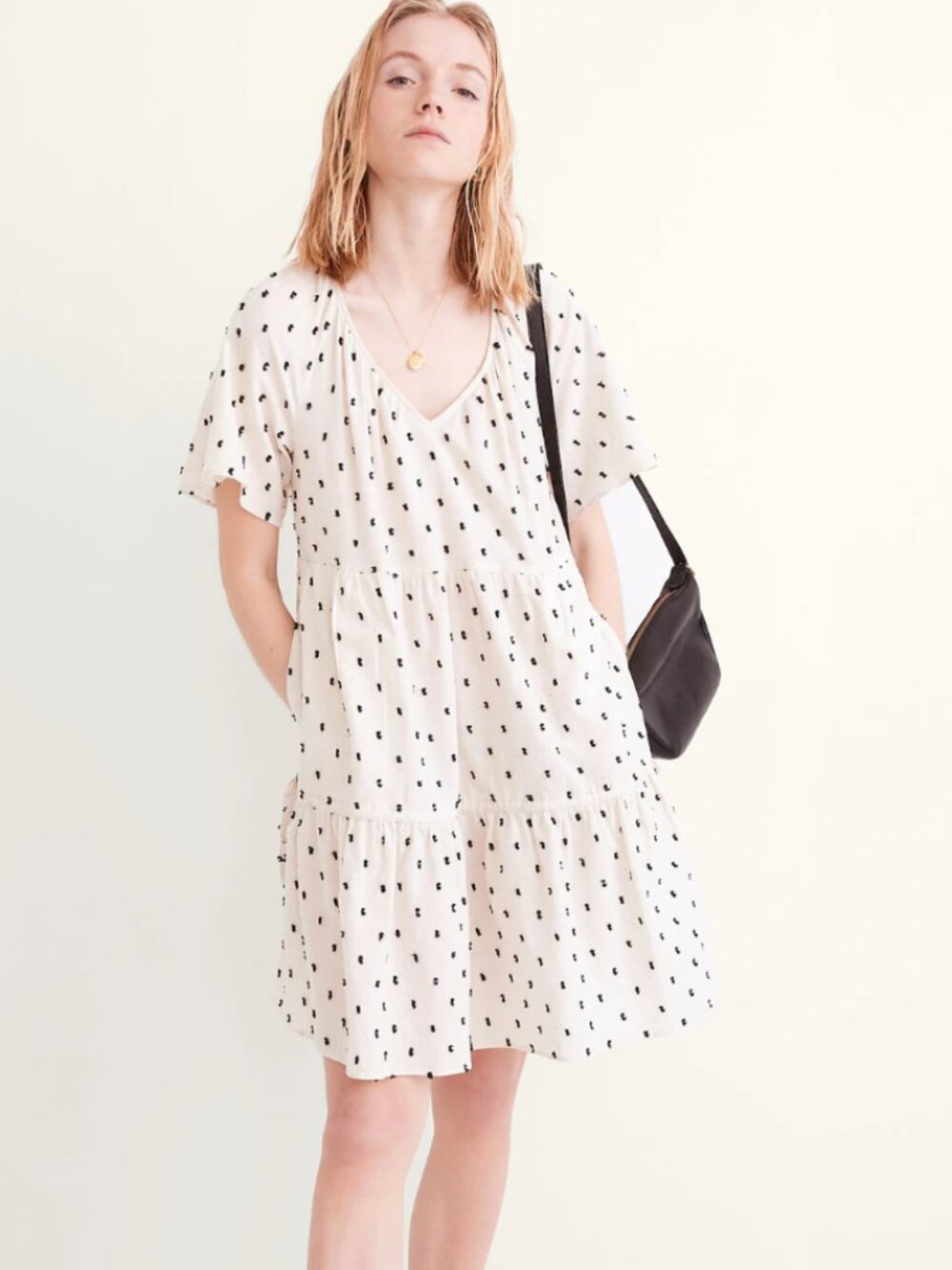 Madewell Cotton-Linen Lorelei Mini Dress - Clip Dot